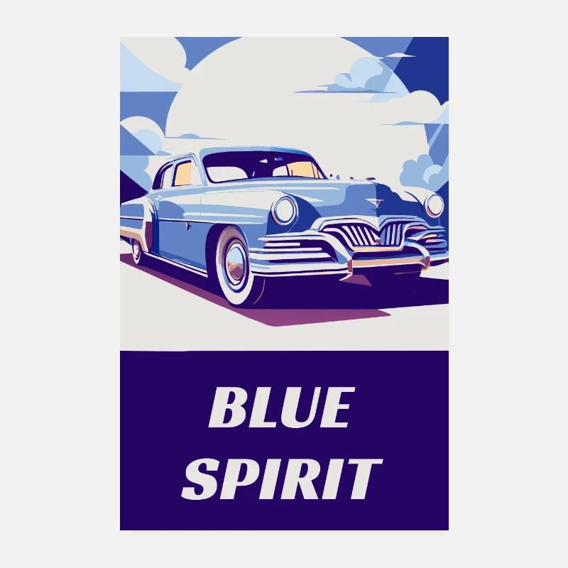 Blauer Geist - Poster 20x30 cm - Weiß