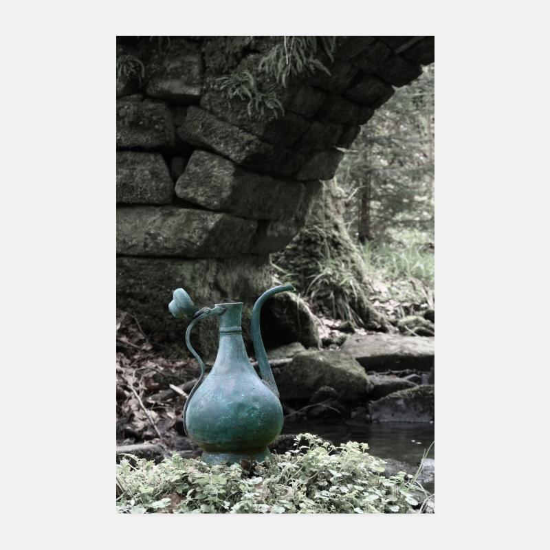 KOBBERKANDE / NORDLIGE SCHWARZWALD / FARVE + SW - Poster 20x30 cm - hvid