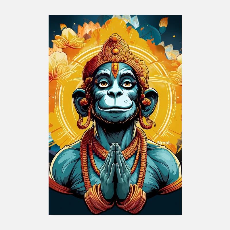 Hanuman - Dévouement, Confiance et Courage Poster 20 x 30 cm