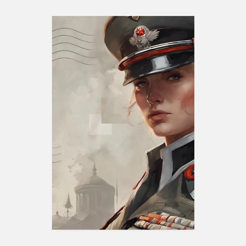 Commandant Red Poster 20 x 30 cm