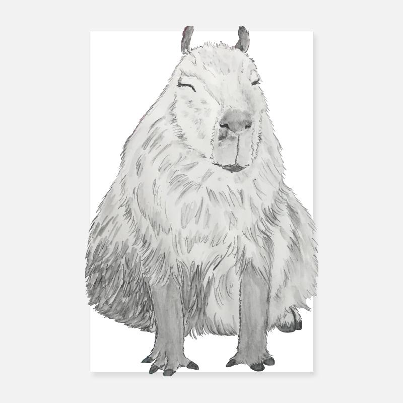 cute capybara capybara capibara guinea pig Poster 8" x 12" (20x30 cm)