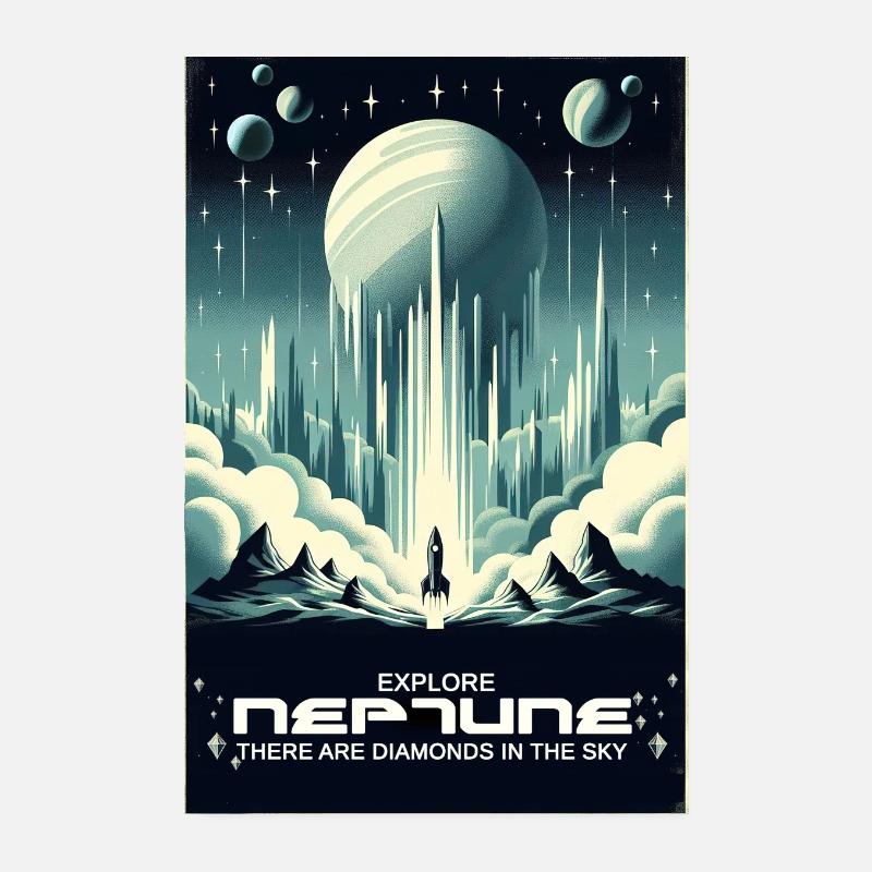 Explorez Neptune - Affiche Vintage Poster 20 x 30 cm