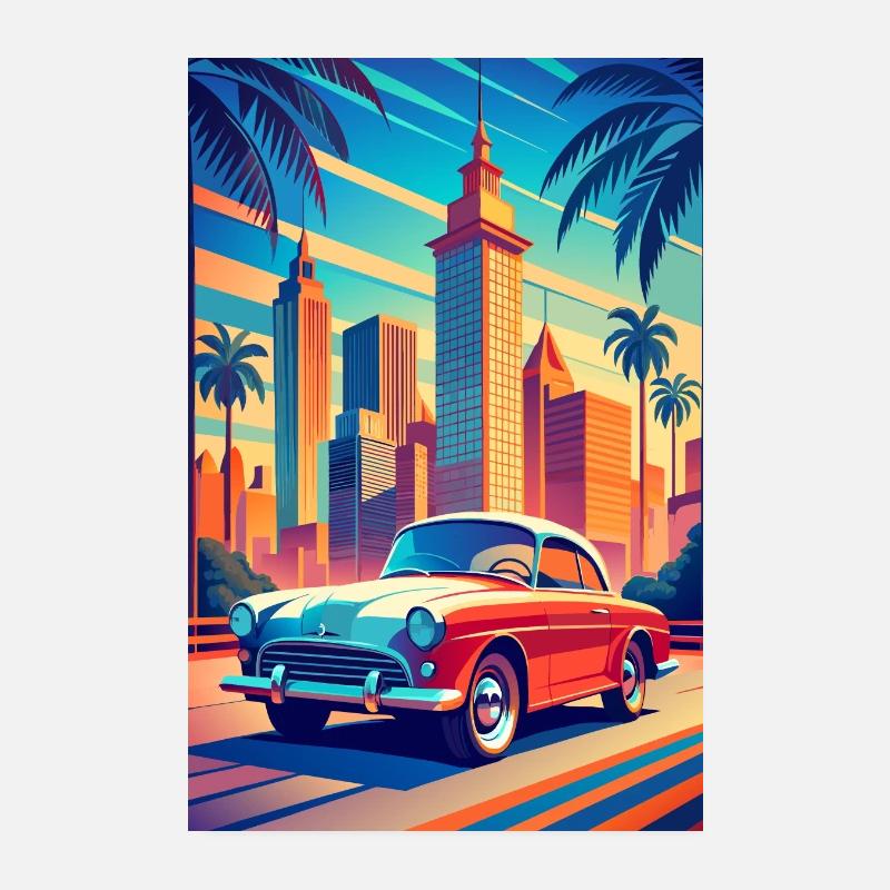 Saphir-Skyline - Poster 20x30 cm - Weiß