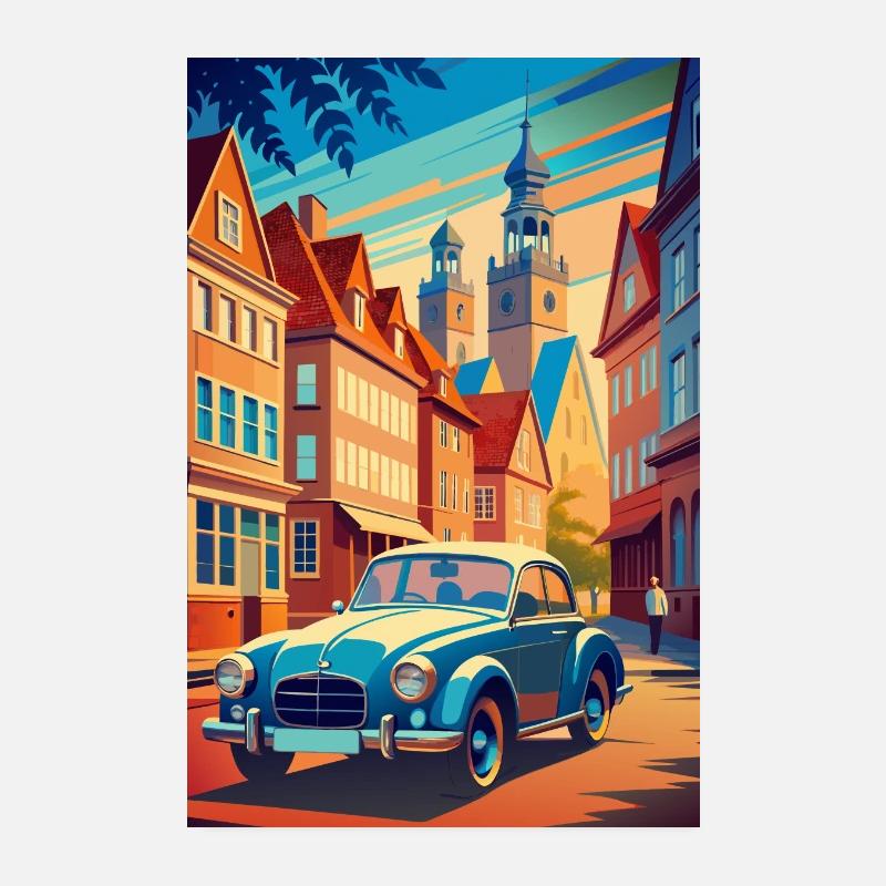 Manèges rétro Poster 20 x 30 cm