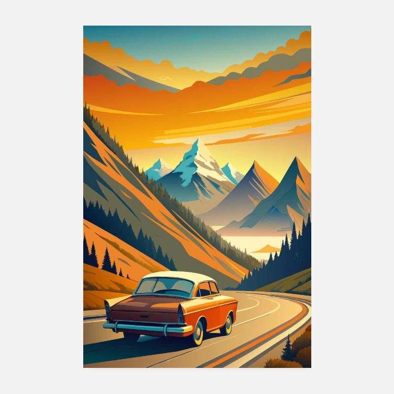 Autoroutes harmoniques Poster 20 x 30 cm
