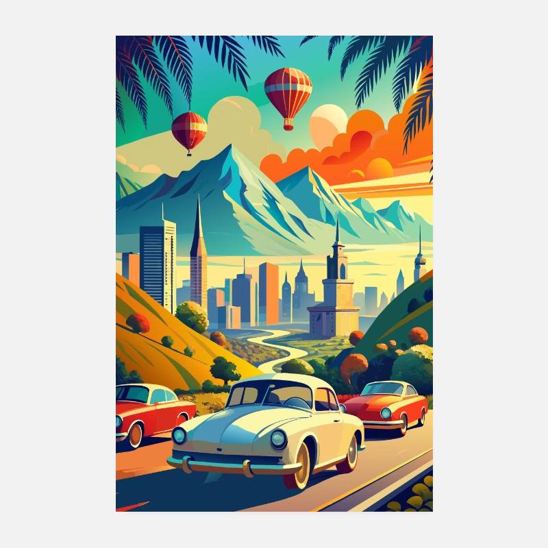 Panorama-Nervenkitzel - Poster 20x30 cm - Weiß