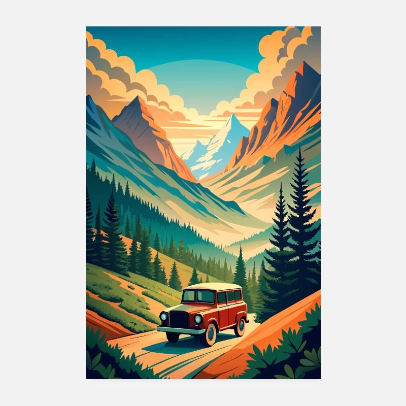 Rustikale Fahrgeschäfte Poster 20x30 cm