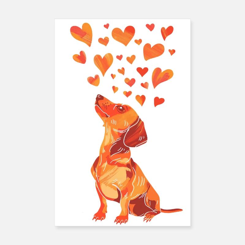 Verliebter Dackel Poster 20x30 cm