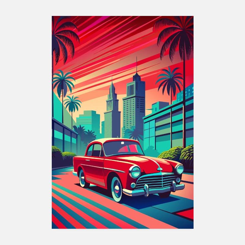 Turquoise and Bordeaux Poster 8" x 12" (20x30 cm)