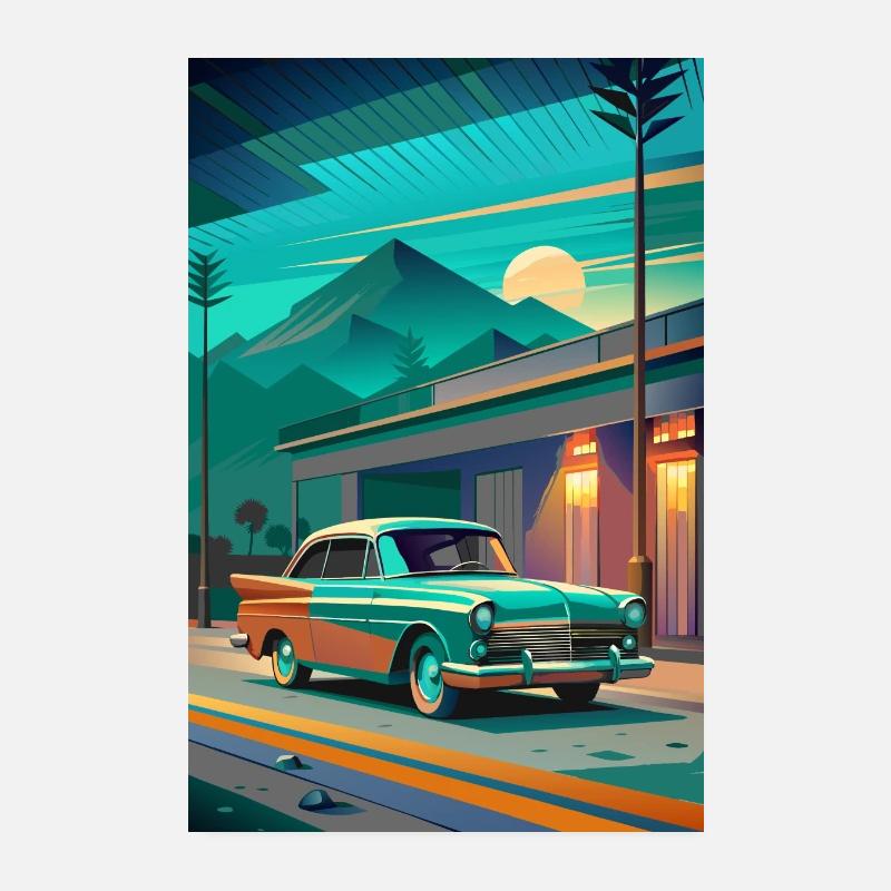 Vert Miami Poster 20 x 30 cm