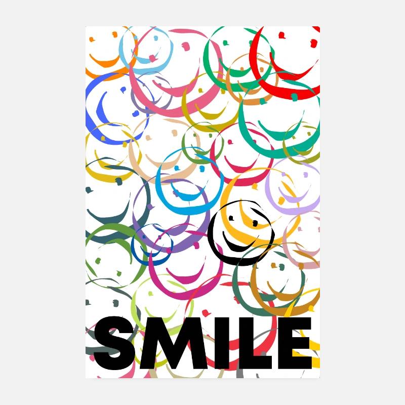 SMILE - Sei fröhlich - Poster 20x30 cm - Weiß