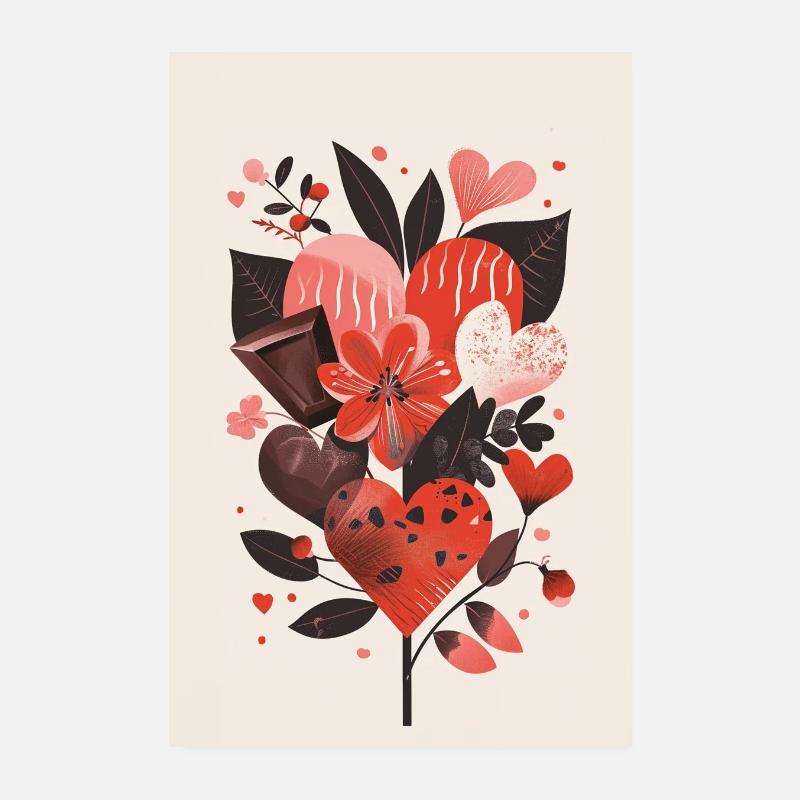 Éclat d'Amour et Douceurs Fleuris Poster 20 x 30 cm