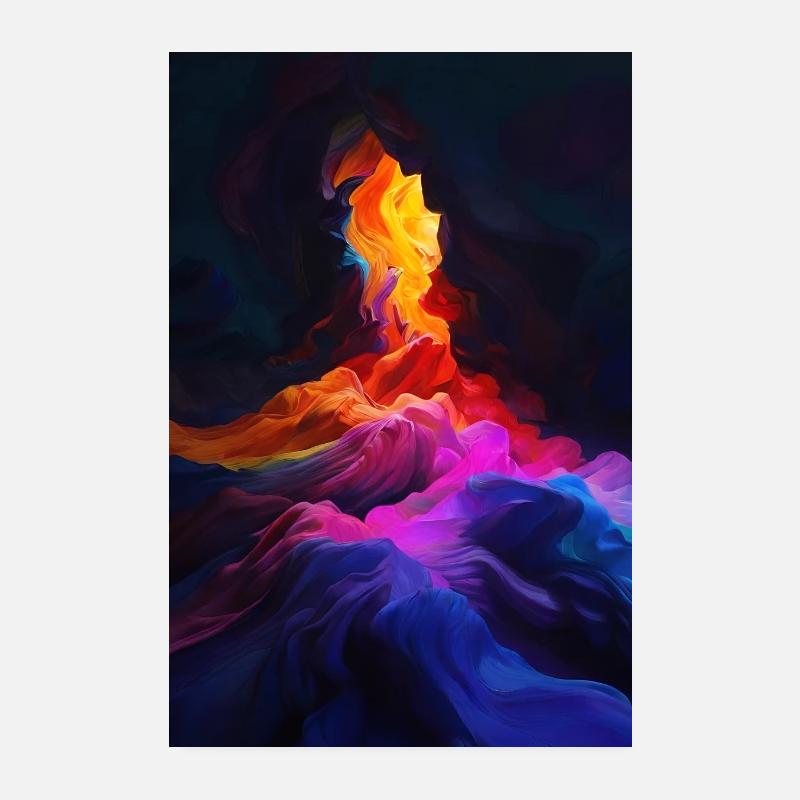 Explosion de couleurs Éruption de couleurs dans la lumière Poster 20 x 30 cm