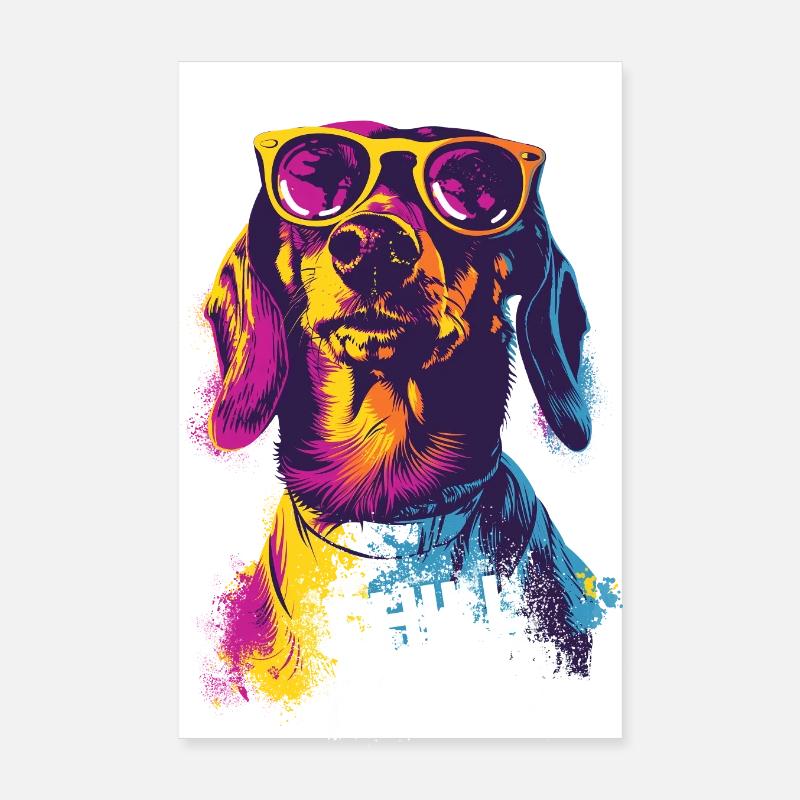 Dackel Chill Zone - Poster 20x30 cm - Weiß