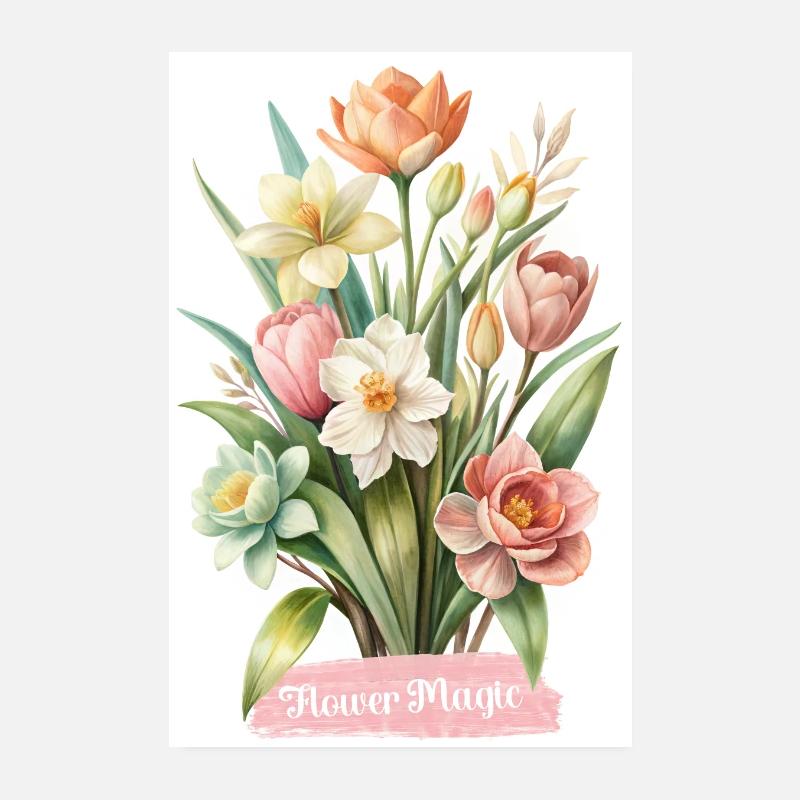 Flowers with magic Poster 8" x 12" (20x30 cm)