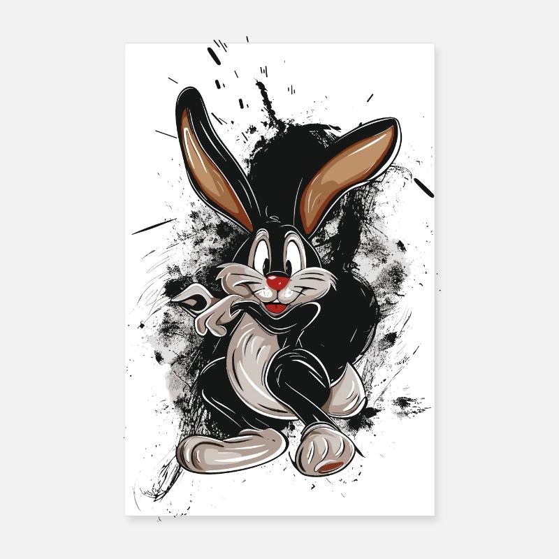 Osterhase Comic-splash Poster Poster 20x30 cm