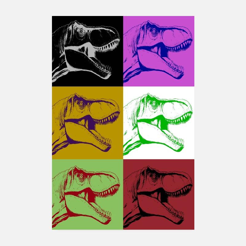 T Rex Negative Poster 8" x 12" (20x30 cm)