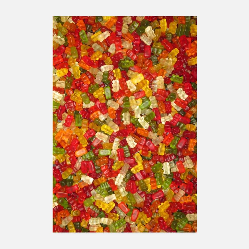 Gummibärchen (Hochformat) - Poster 20x30 cm - Weiß