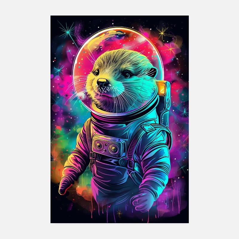 Otter Astronaut Poster 8" x 12" (20x30 cm)