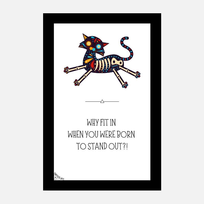 Stand out - Cat - Poster 20x30 cm - Weiß