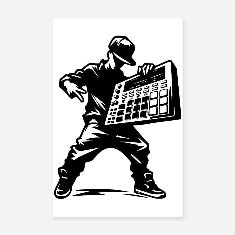 Beatmaker mit Sampler Poster 20x30 cm