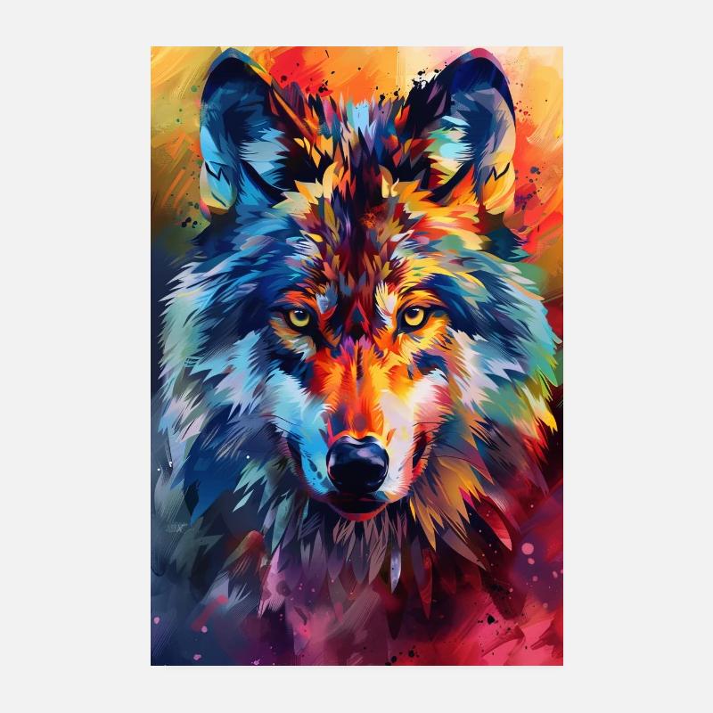 Wolf - Poster 20x30 cm - Weiß