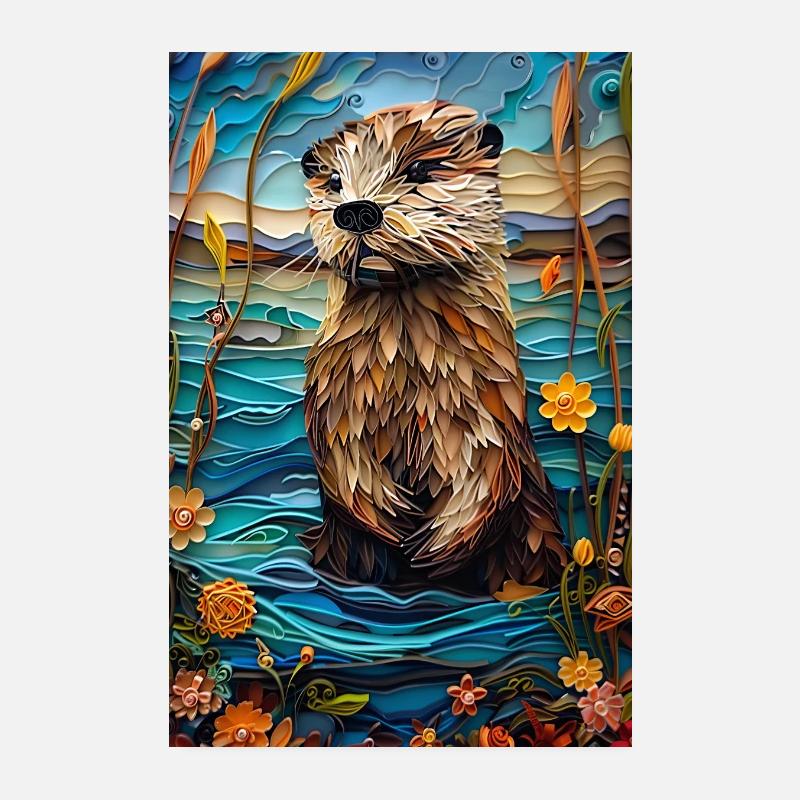 Loutre Poster 20 x 30 cm