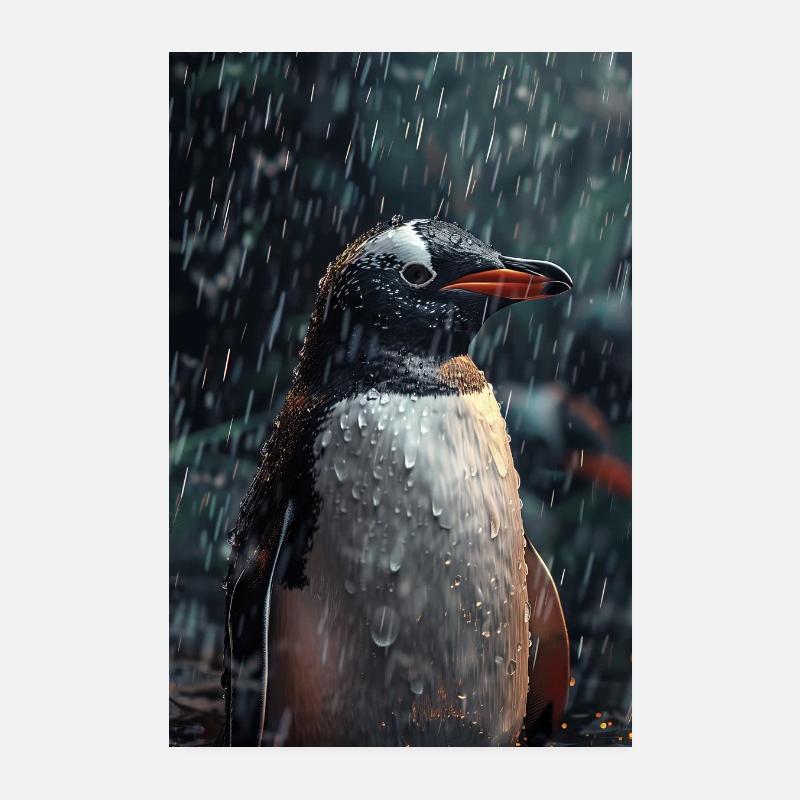 Pingouin - Poster 20 x 30 cm - blanc