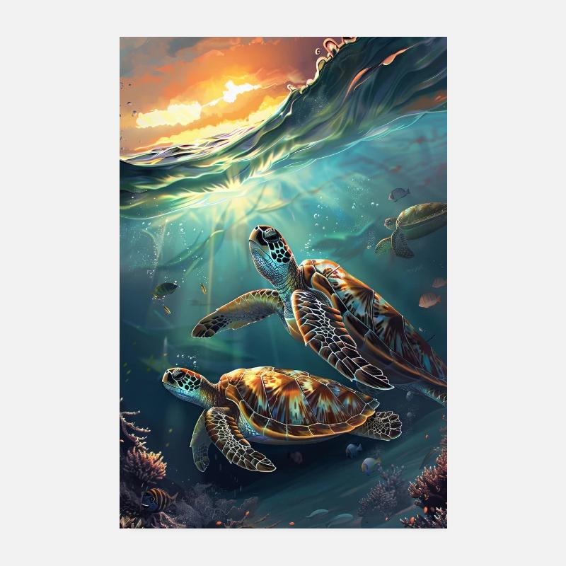 Tortue Poster 20 x 30 cm