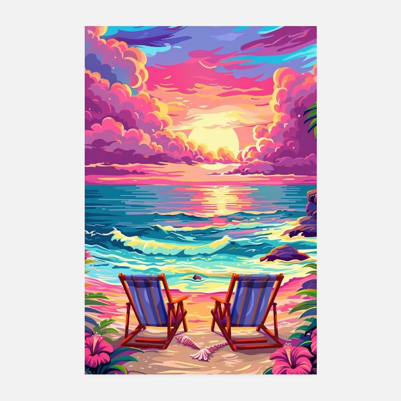 Strand - Poster 20x30 cm - Weiß