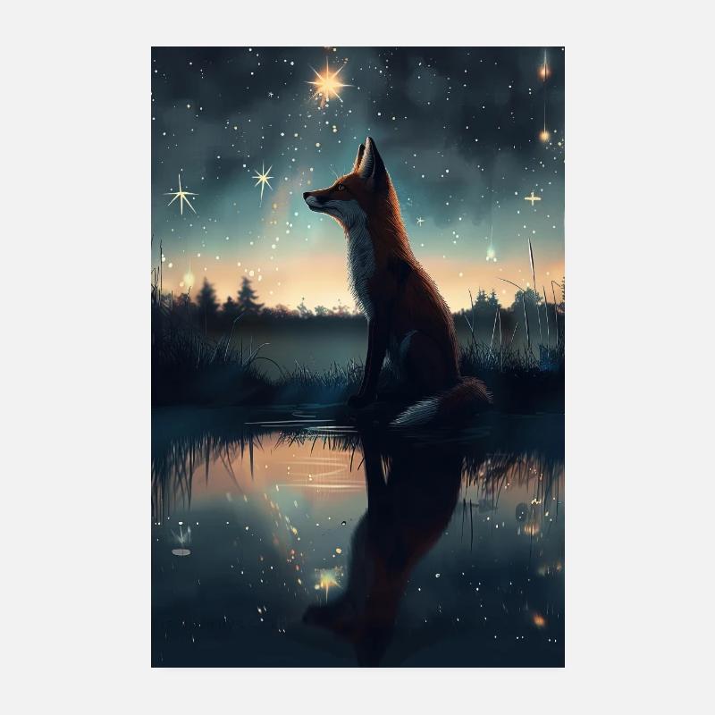 Fuchs - Poster 20x30 cm - Weiß
