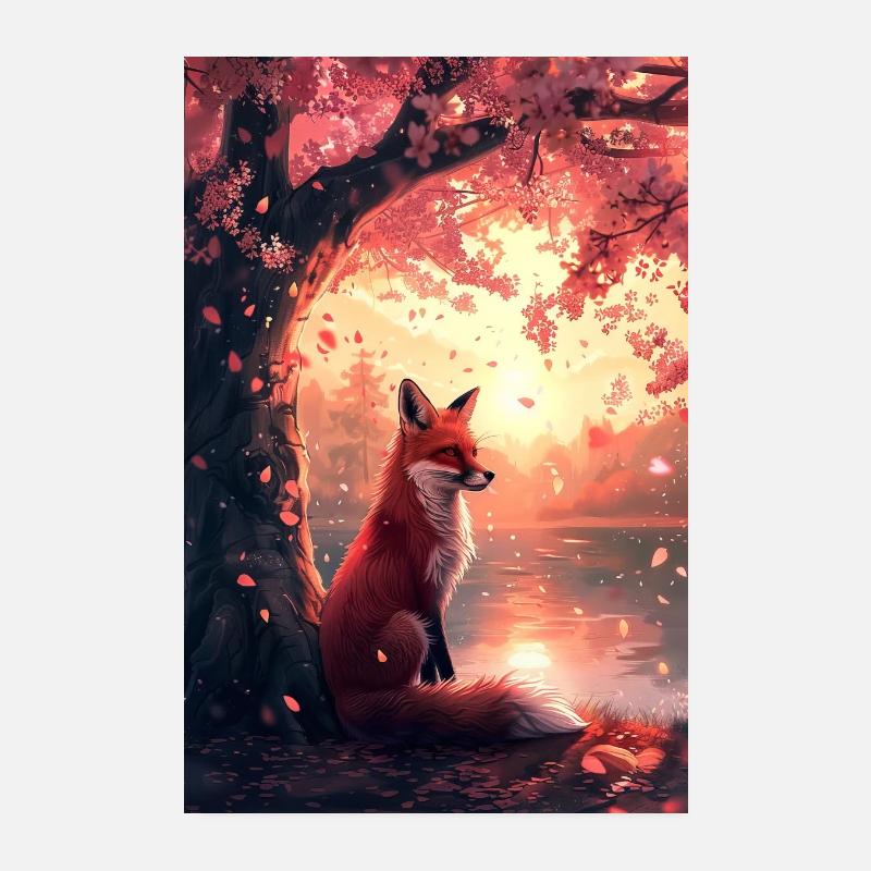 Fuchs - Poster 20x30 cm - Weiß