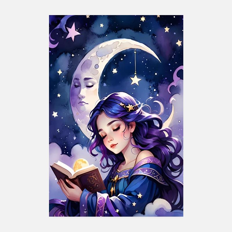 Reading and falling asleep Poster 8" x 12" (20x30 cm)