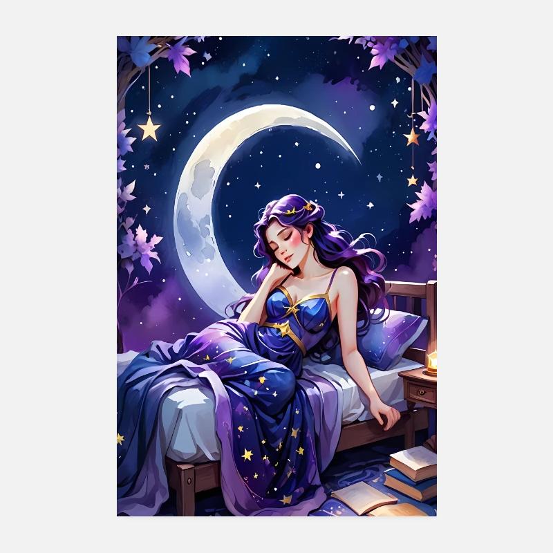 Lire et s’endormir Poster 20 x 30 cm