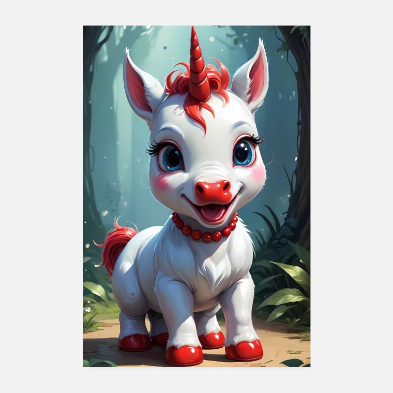 Süßes Einhorn Poster 20x30 cm