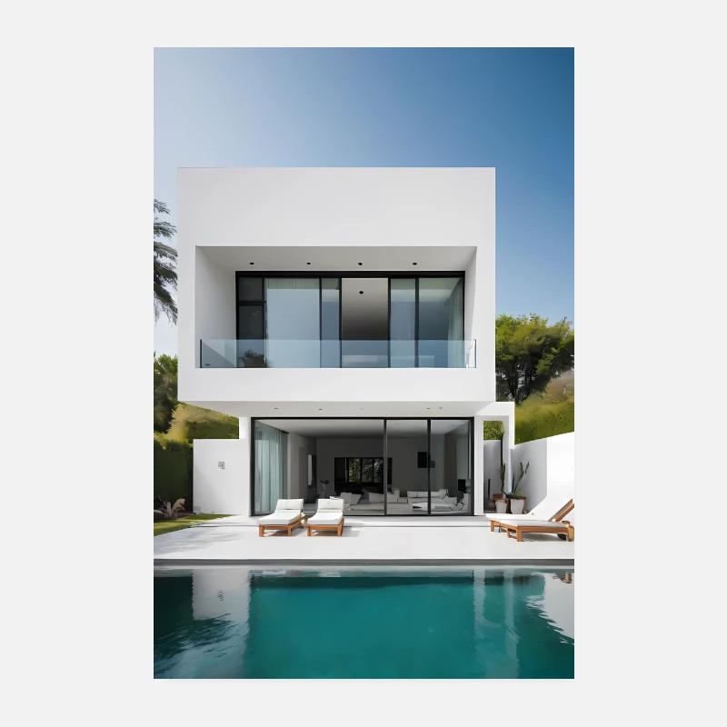 White Villa Poster 8" x 12" (20x30 cm)