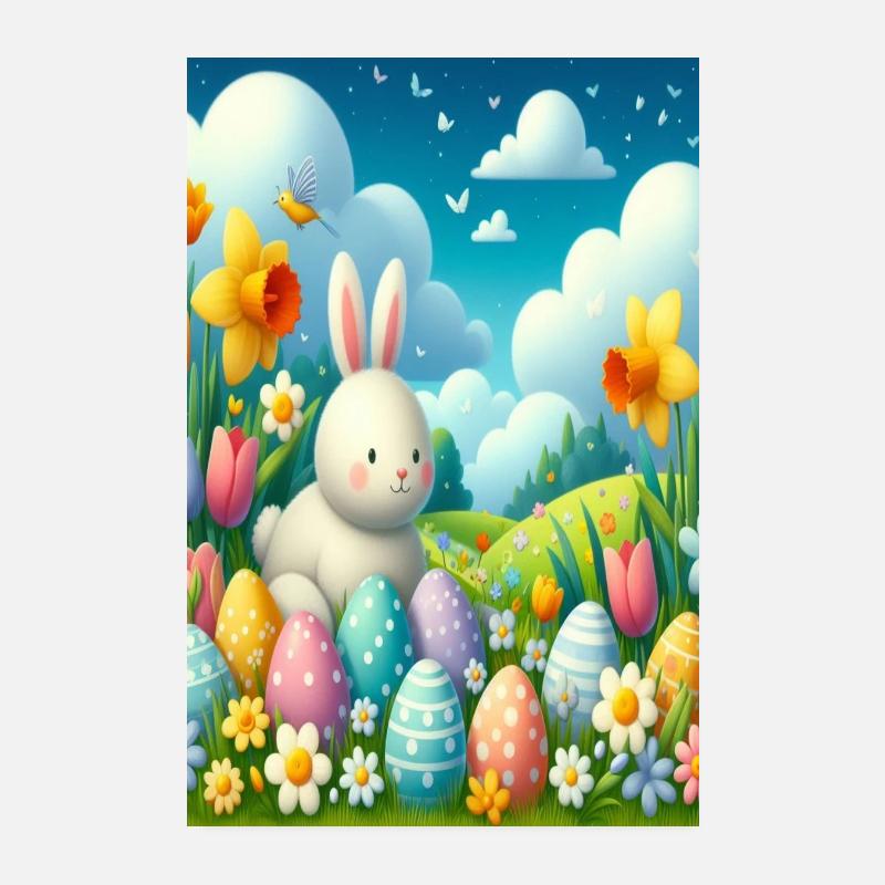 Affiche de Pâques - Pâques, lapin de Pâques Poster 20 x 30 cm