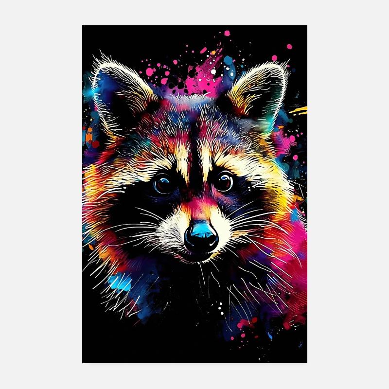 Raccoon Poster 8" x 12" (20x30 cm)