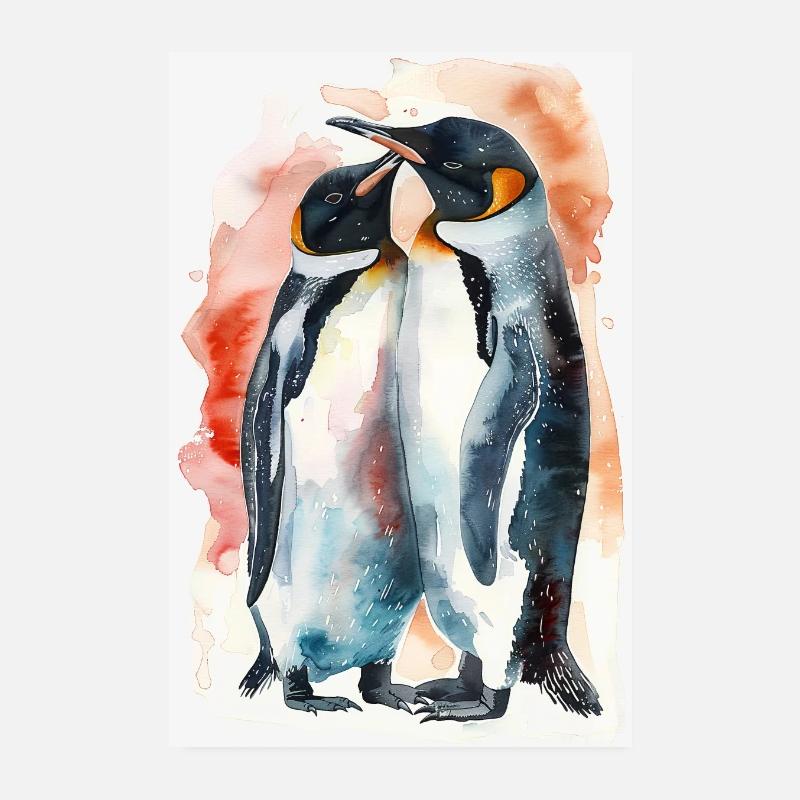 Pinguin - Poster 20x30 cm - Weiß
