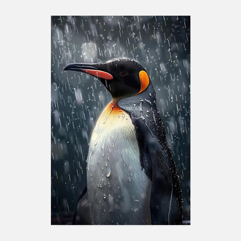 Pinguin - Poster 20x30 cm - Weiß