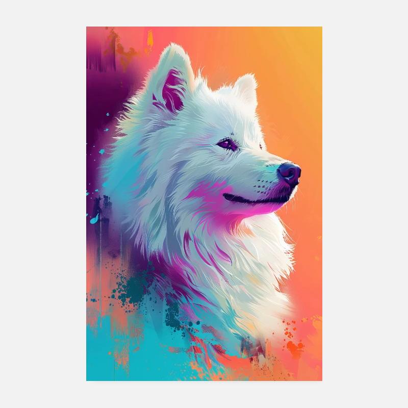 Samoyed - Poster 8" x 12" (20x30 cm) - white