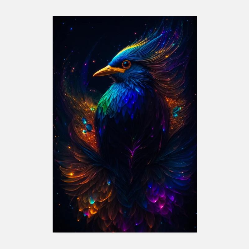 Biolumineszierender Vogel Poster 20x30 cm