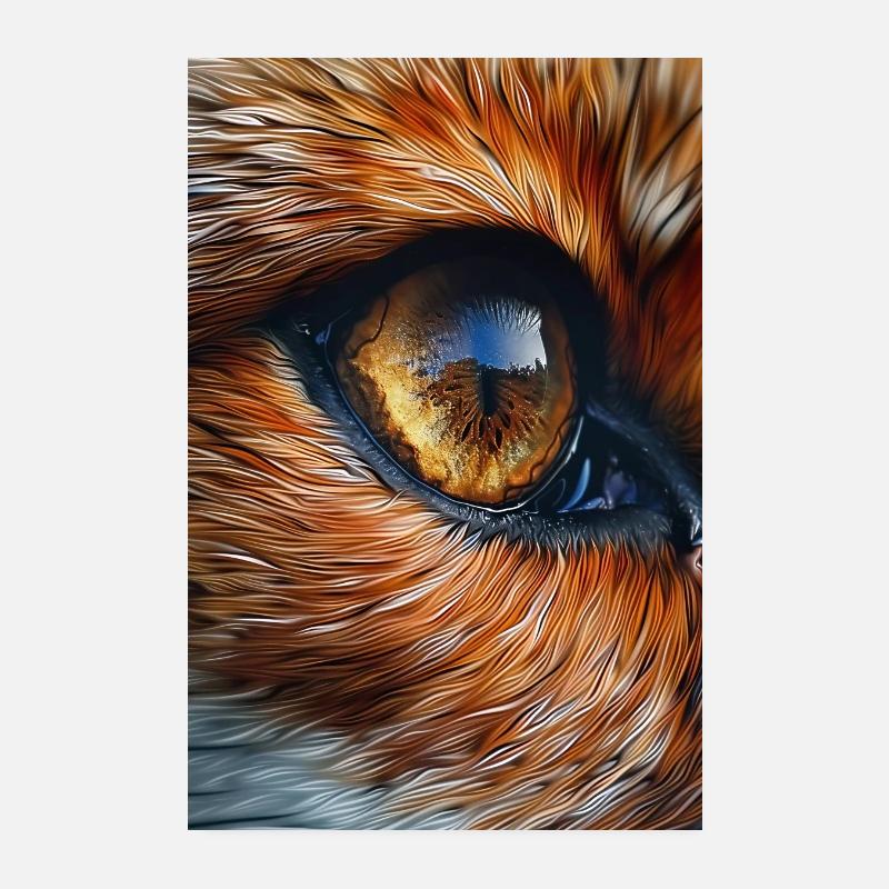 Fuchs - Poster 20x30 cm - Weiß