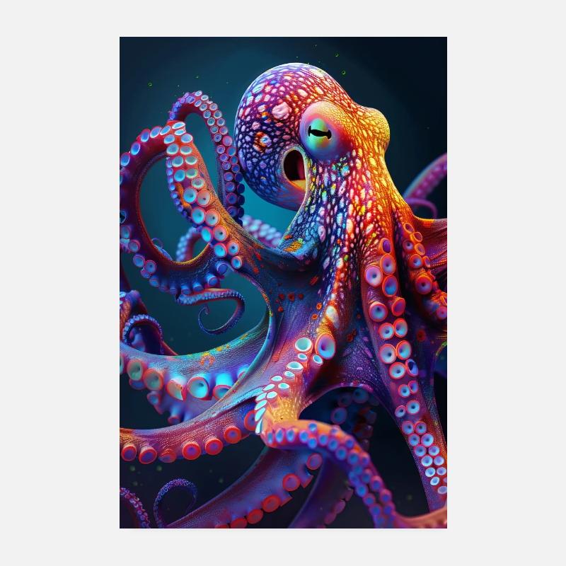Oktopus Poster 20x30 cm