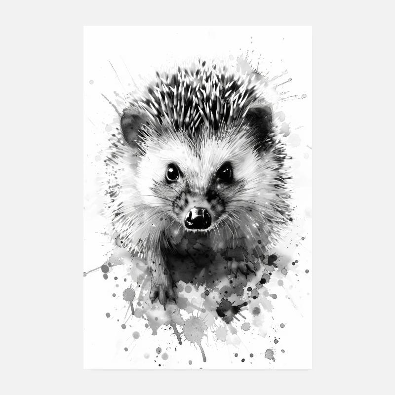 Hedgehog Poster 8" x 12" (20x30 cm)