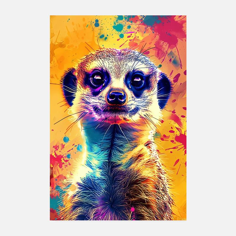 Erdmännchen - Poster 20x30 cm - Weiß