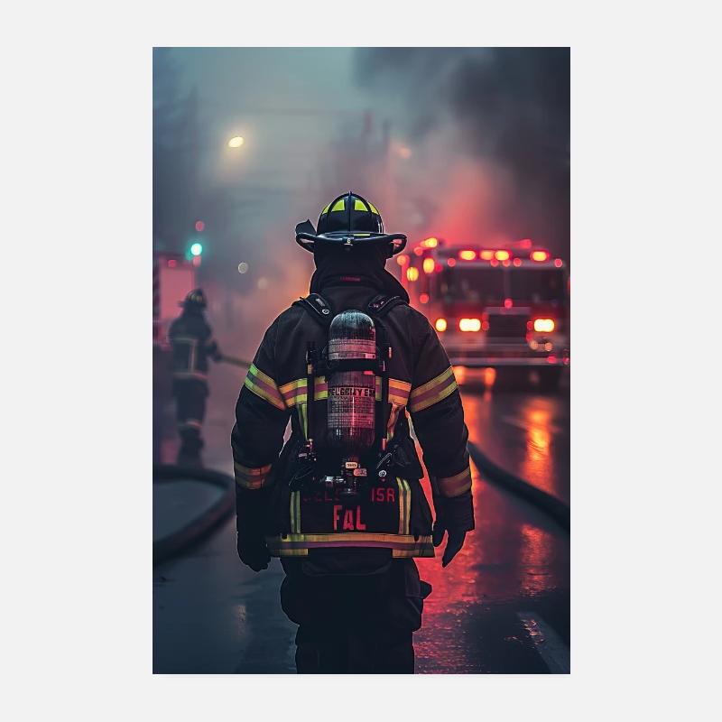 Feuerwehrmann Poster 20x30 cm