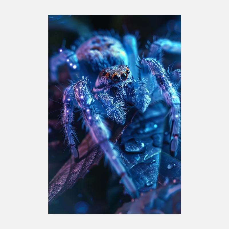 Spinne Spinnen Tarantel Tier Animals - Poster 20x30 cm - Weiß