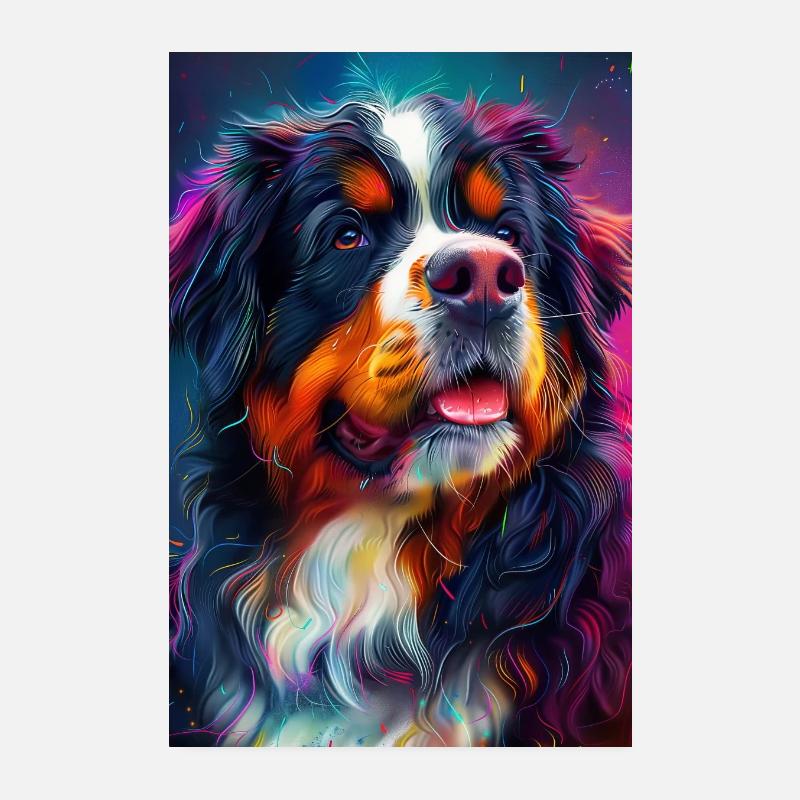Berner Berg - Poster 20x30 cm - Weiß
