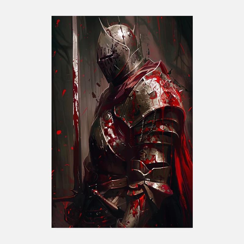 Ritter - Poster 20x30 cm - Weiß